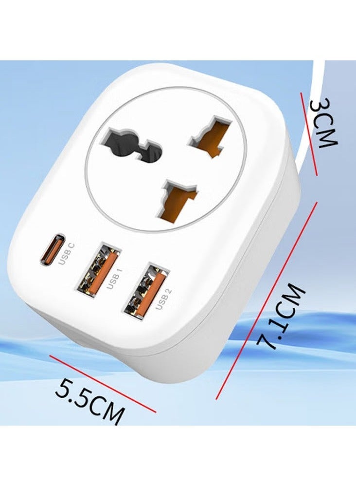 Earldom SC17 4-IN-1 Switch Power Socket with USB Port & Universal Plug, 4000W High Power, Surge Protection, Safe & Convenient Power Solution for Home and Office - Image 2